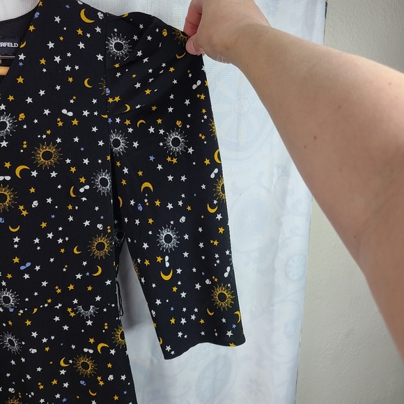 Karl Lagerfeld Paris Puff Sleeve Celestial print dress size 6 - Picture 6 of 16